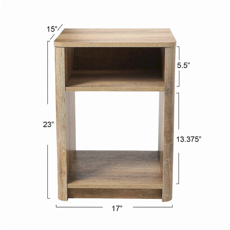 Marble and Wood End Table