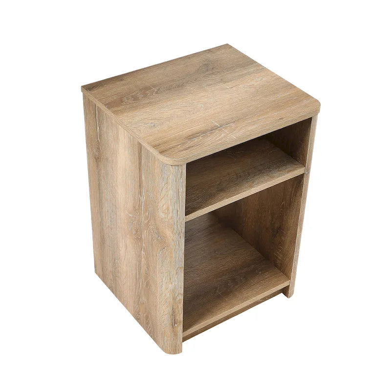 Marble and Wood End Table