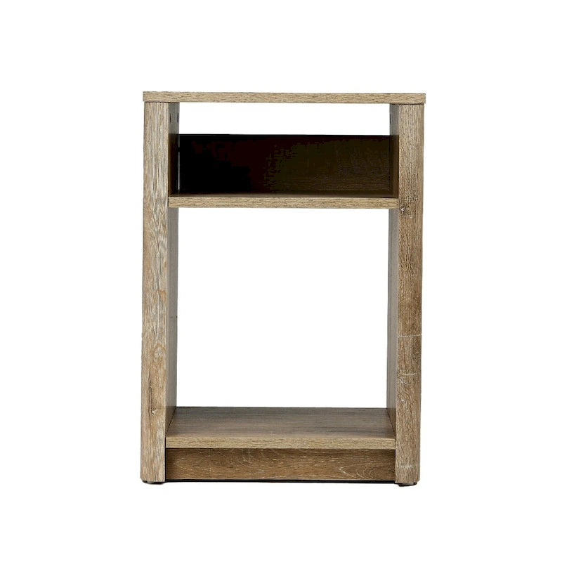 Marble and Wood End Table