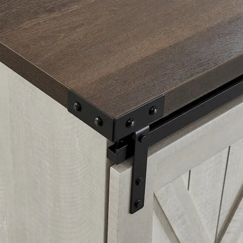54 Farmhouse Sliding Barn Door TV Stand for TV up to 60 Inch Flat Screen