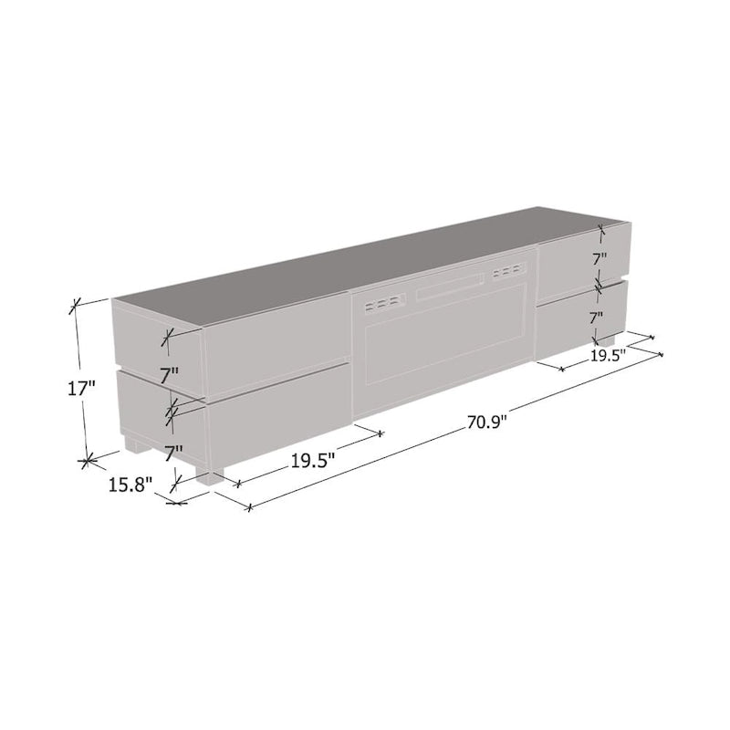 Bono 01 WH-EF Fireplace TV Stand