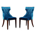 Reine Black and Walnut Velvet Dining Chair (Set of Two)