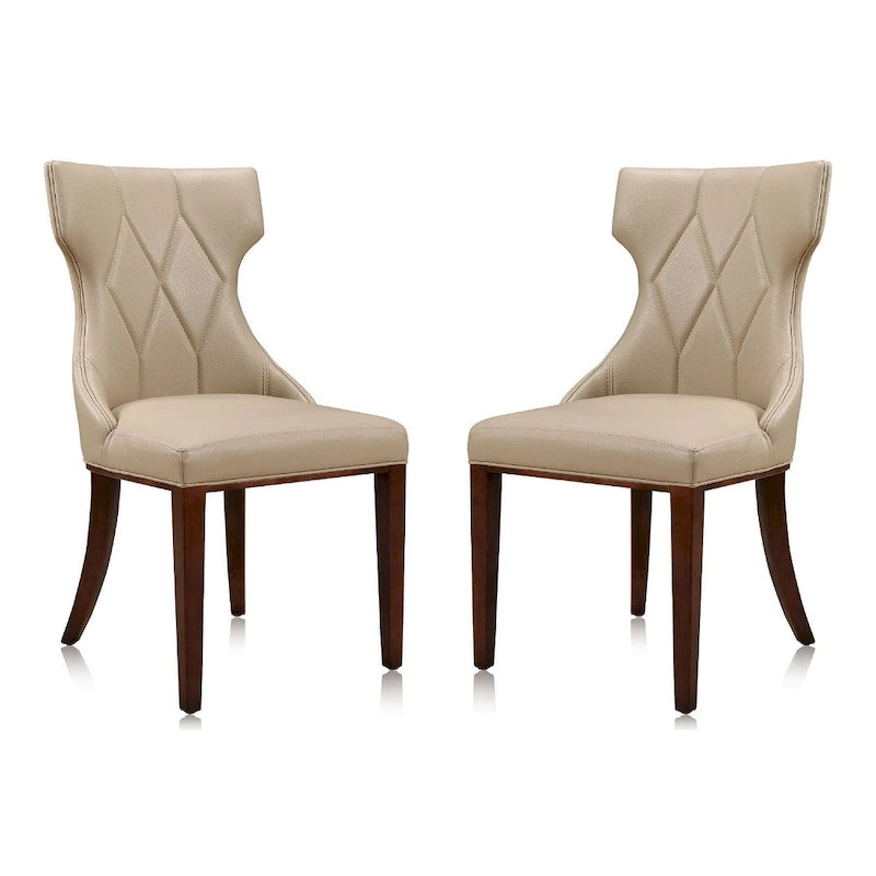 Reine Black and Walnut Velvet Dining Chair (Set of Two)
