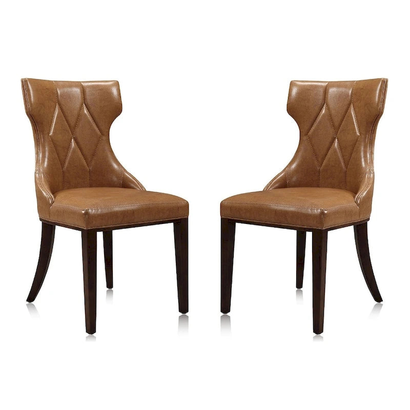 Reine Black and Walnut Velvet Dining Chair (Set of Two)