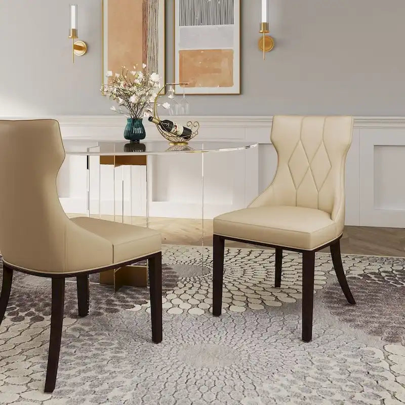 Reine Black and Walnut Velvet Dining Chair (Set of Two)