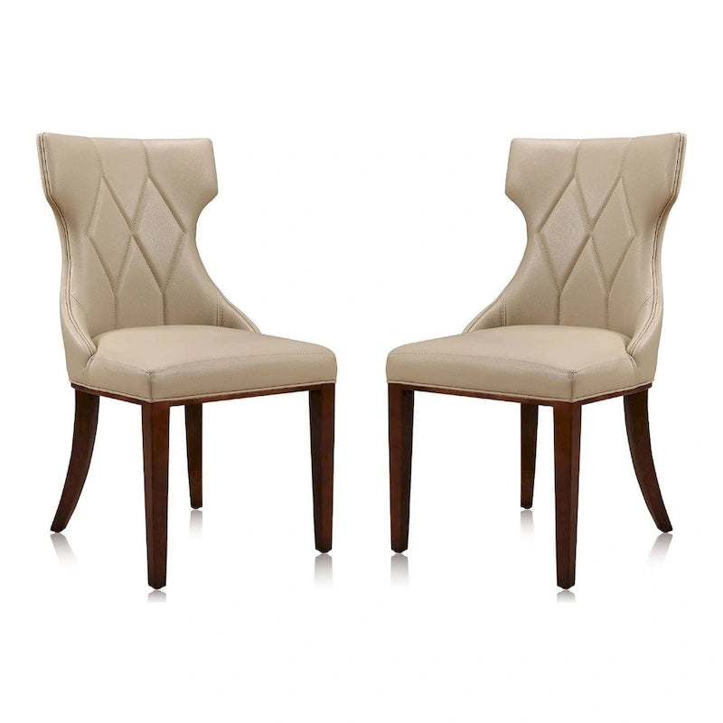 Reine Black and Walnut Velvet Dining Chair (Set of Two)