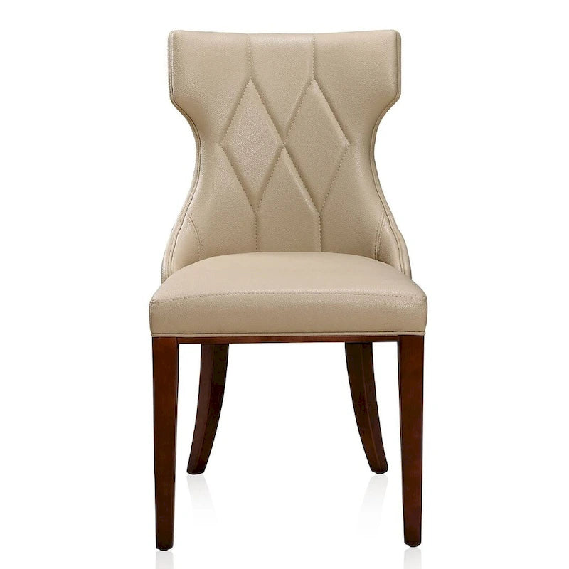 Reine Black and Walnut Velvet Dining Chair (Set of Two)