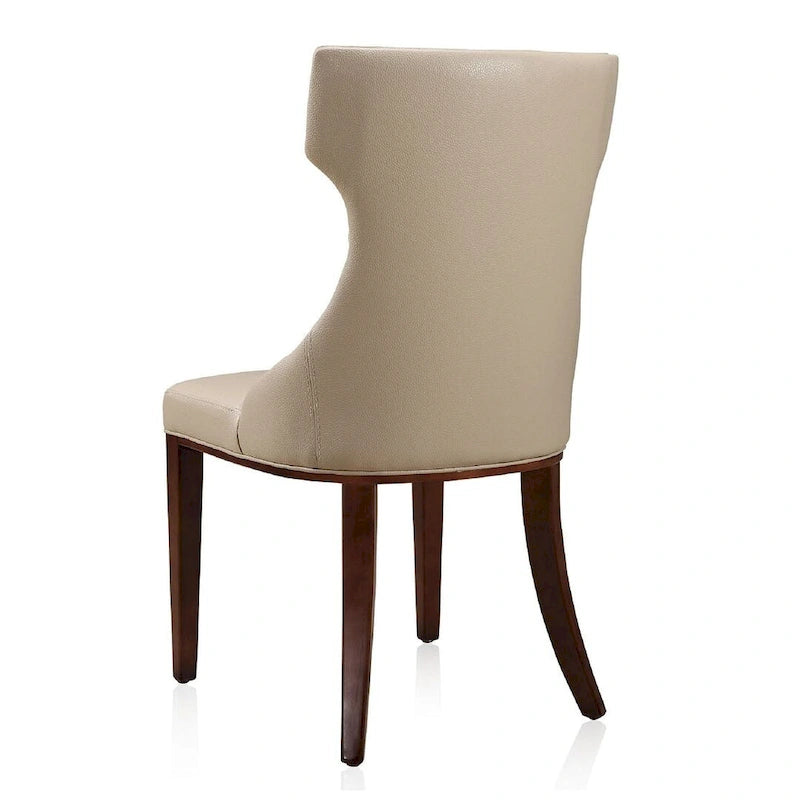 Reine Black and Walnut Velvet Dining Chair (Set of Two)