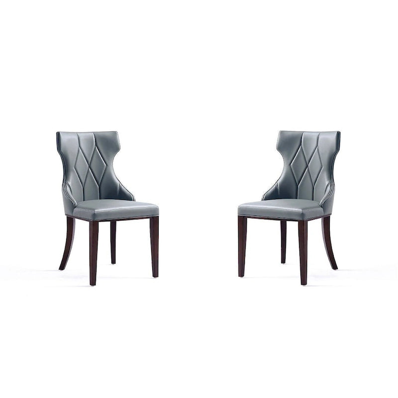 Reine Black and Walnut Velvet Dining Chair (Set of Two)