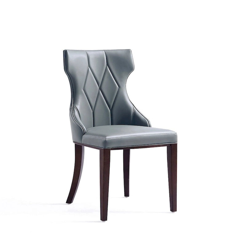 Reine Black and Walnut Velvet Dining Chair (Set of Two)