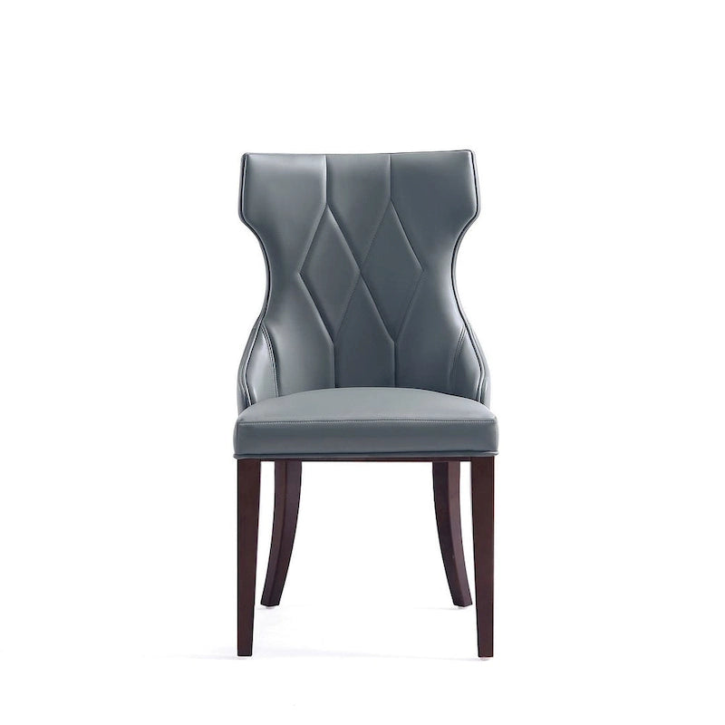 Reine Black and Walnut Velvet Dining Chair (Set of Two)