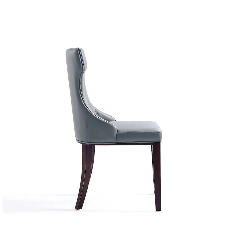 Reine Black and Walnut Velvet Dining Chair (Set of Two)