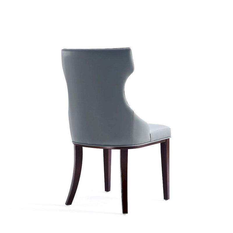 Reine Black and Walnut Velvet Dining Chair (Set of Two)