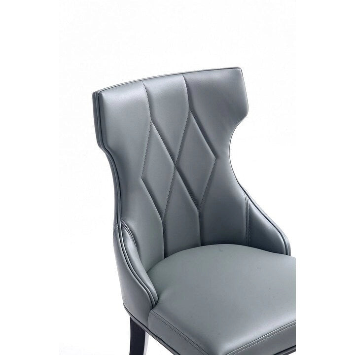 Reine Black and Walnut Velvet Dining Chair (Set of Two)