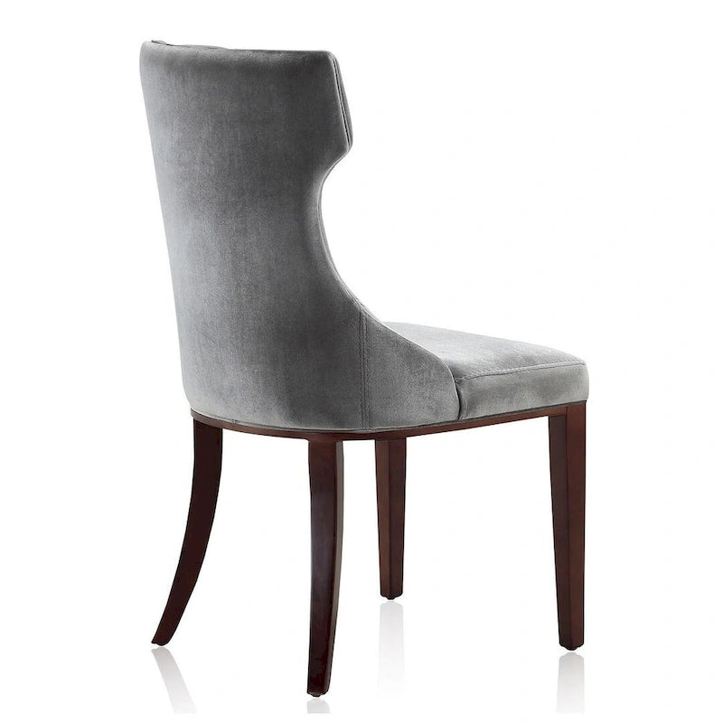 Reine Black and Walnut Velvet Dining Chair (Set of Two)
