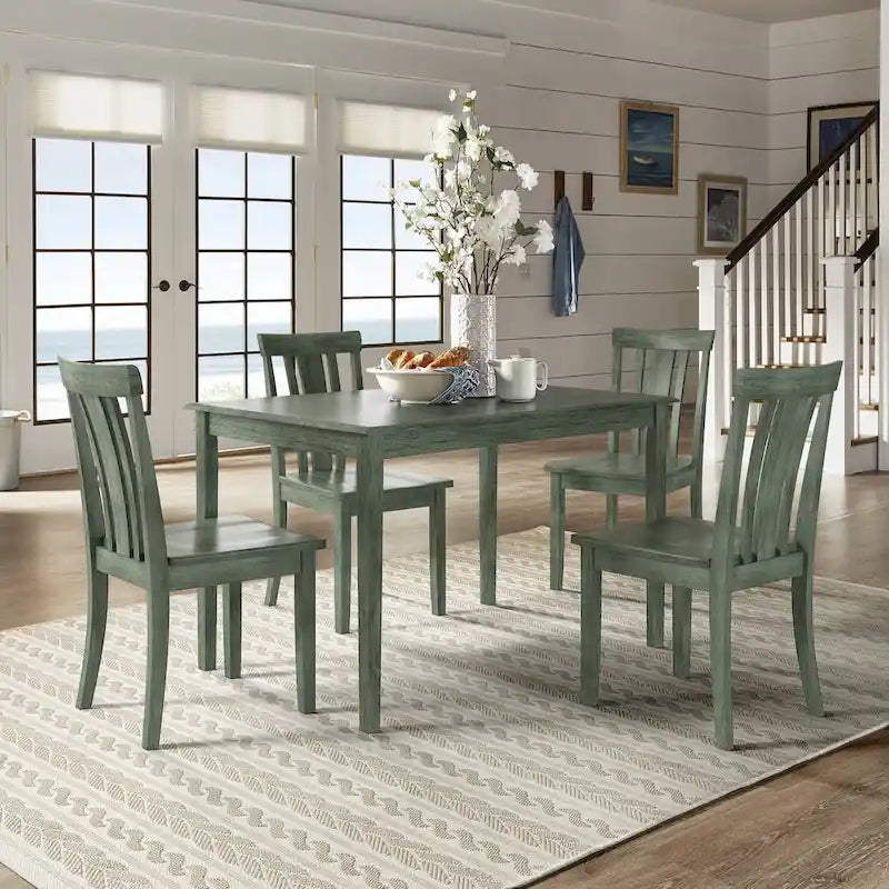 Wilmington II 48-Inch Rectangular Antique Sage Green 5-Piece Dining Set by iNSPIRE Q Classic