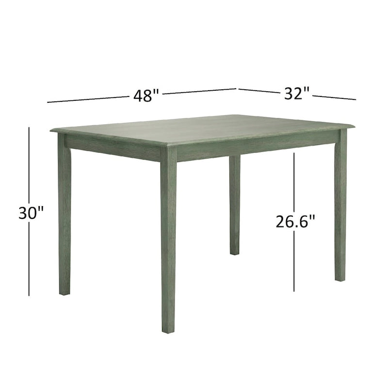 Wilmington II 48-Inch Rectangular Antique Sage Green 5-Piece Dining Set by iNSPIRE Q Classic