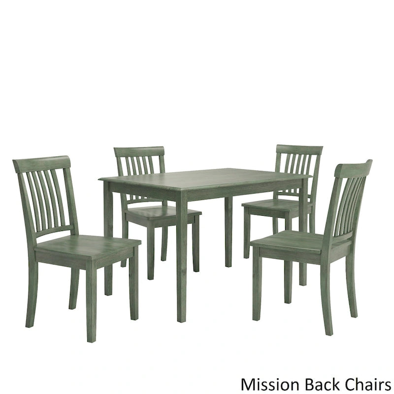 Wilmington II 48-Inch Rectangular Antique Sage Green 5-Piece Dining Set by iNSPIRE Q Classic