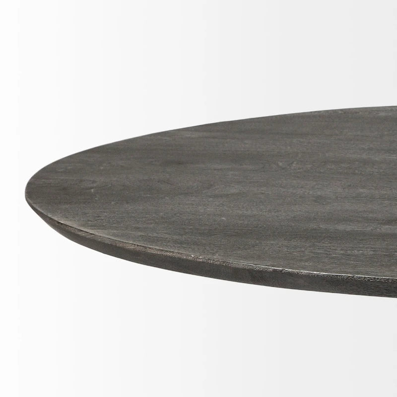 Maxwell Dark Brown Solid Wood w/Metal & Wood Base Dining Table