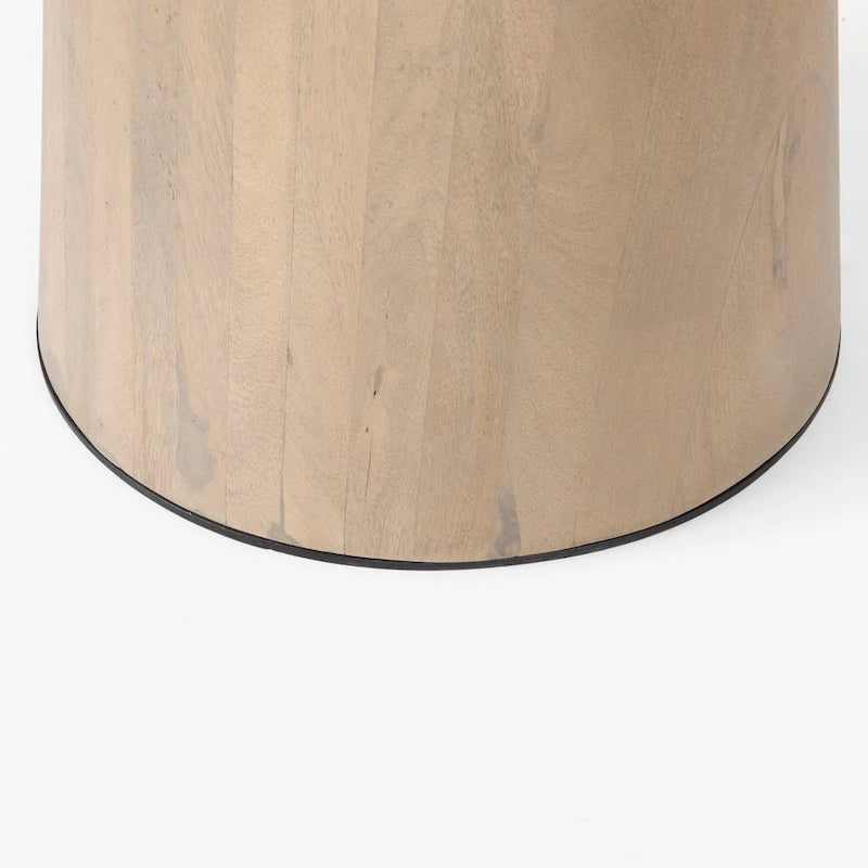Maxwell Dark Brown Solid Wood w/Metal & Wood Base Dining Table