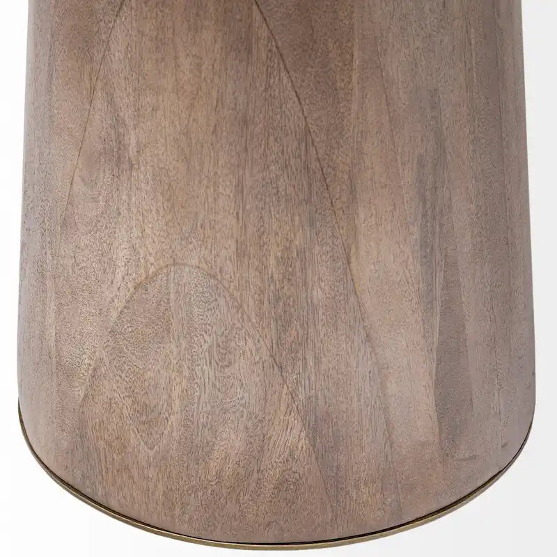 Maxwell Dark Brown Solid Wood w/Metal & Wood Base Dining Table