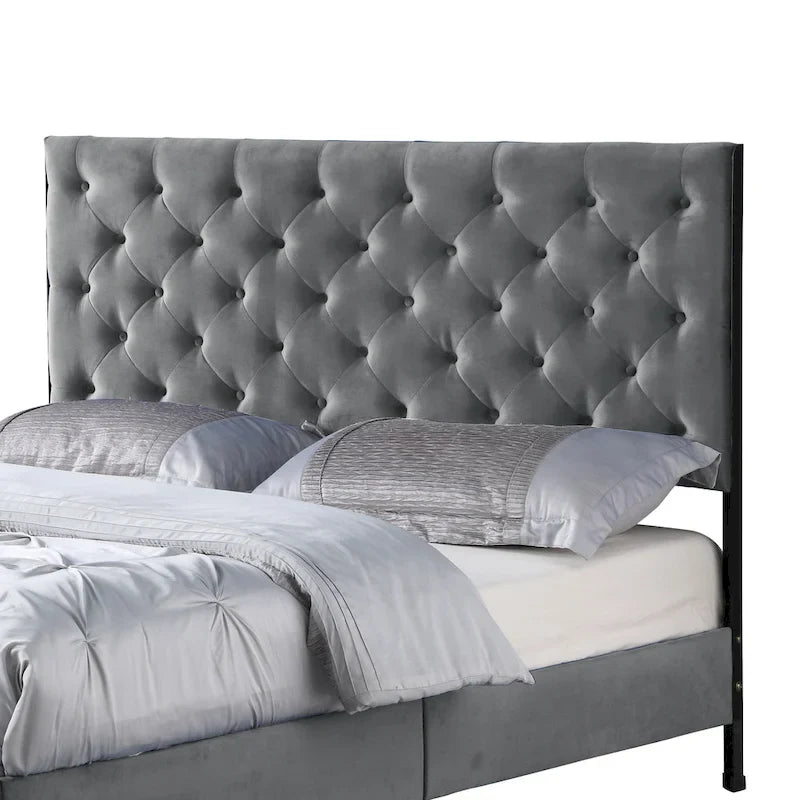 Mid-Century Tufted Platform Bed