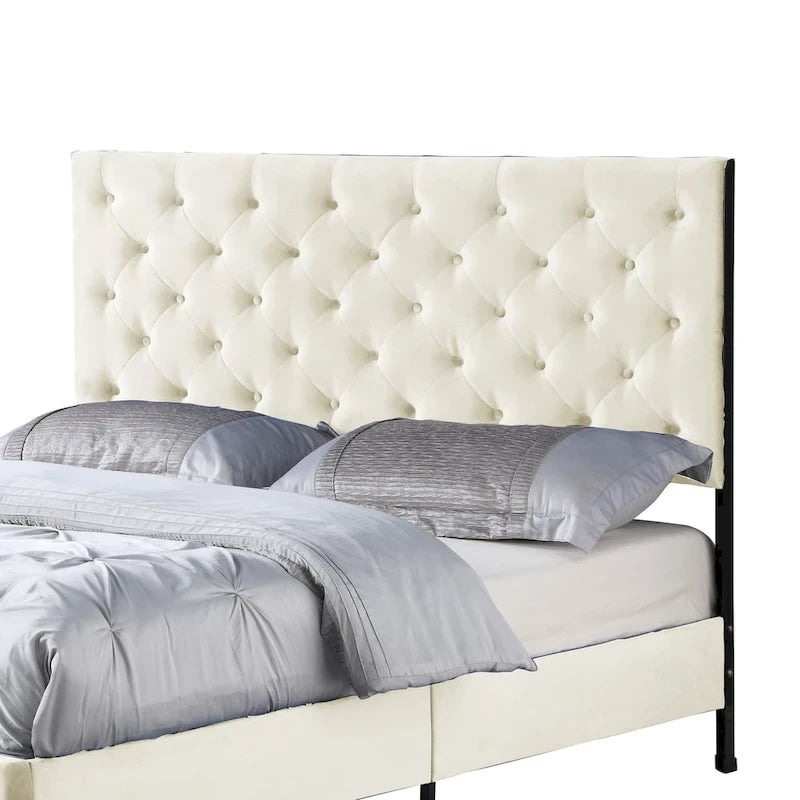Mid-Century Tufted Platform Bed