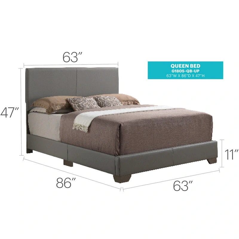 Aaron Upholstered Queen Panel Bed