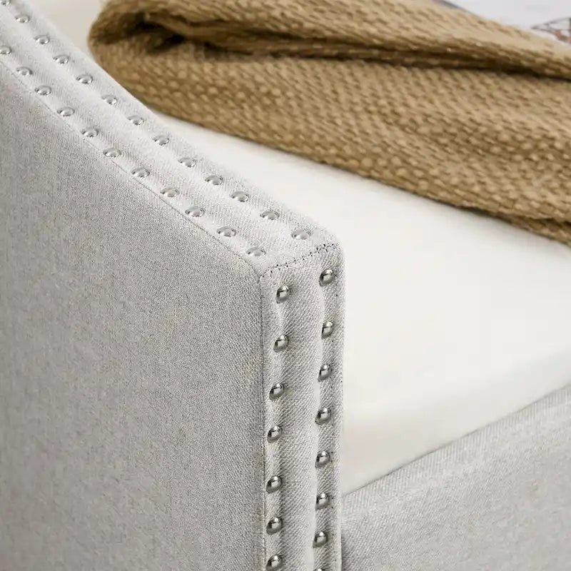 Upholstered Tufted Sofa Bed with Trundle