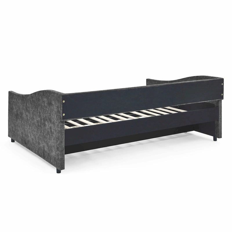 Upholstered Tufted Sofa Bed with Trundle