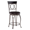Linon Black Spiral Back Faux Leather Counter Stool