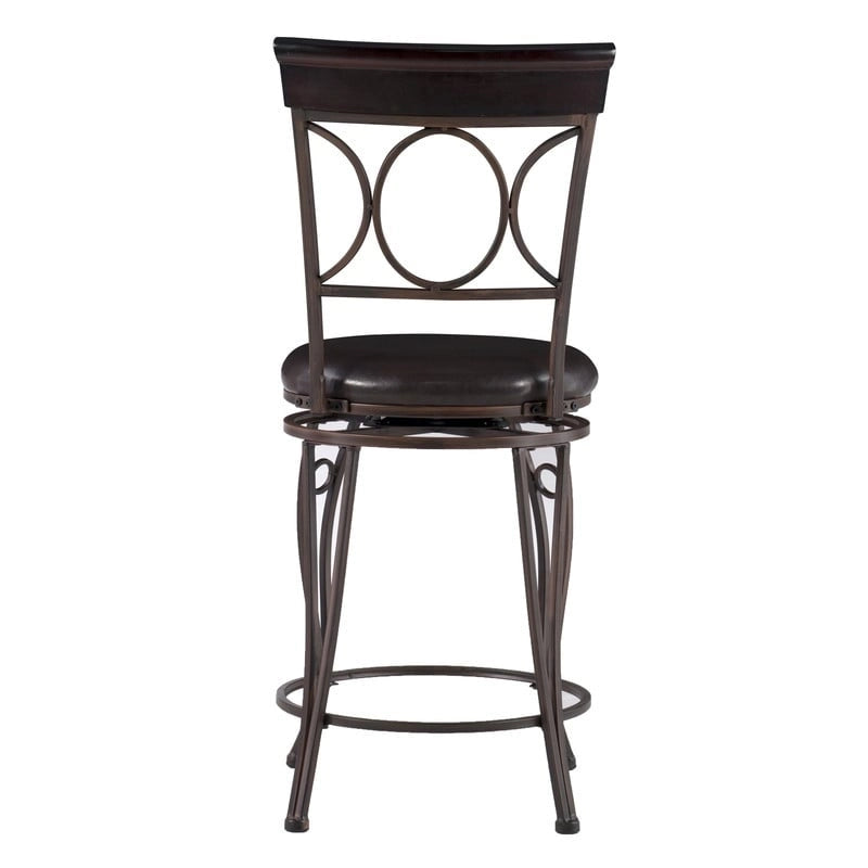 Linon Black Spiral Back Faux Leather Counter Stool