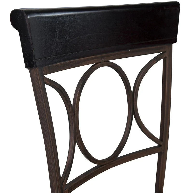 Linon Black Spiral Back Faux Leather Counter Stool