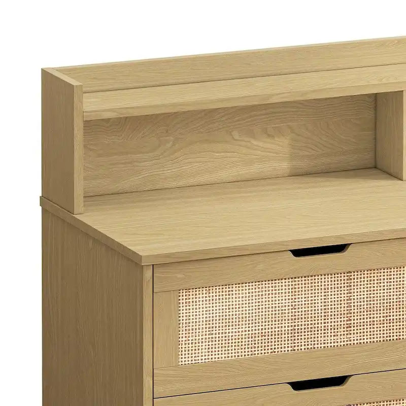 43-inch Wide 6-Drawer Dresser Cabinet with LED and Power Outlet