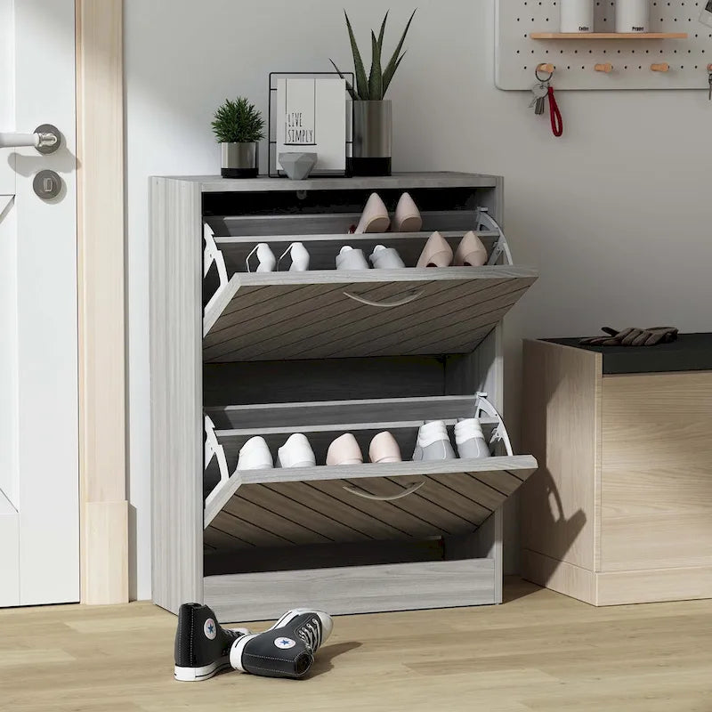 22.4W Modern Shoe Storage Cabinet,Fold-out Drawer