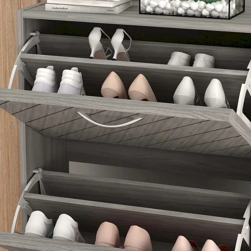 22.4W Modern Shoe Storage Cabinet,Fold-out Drawer