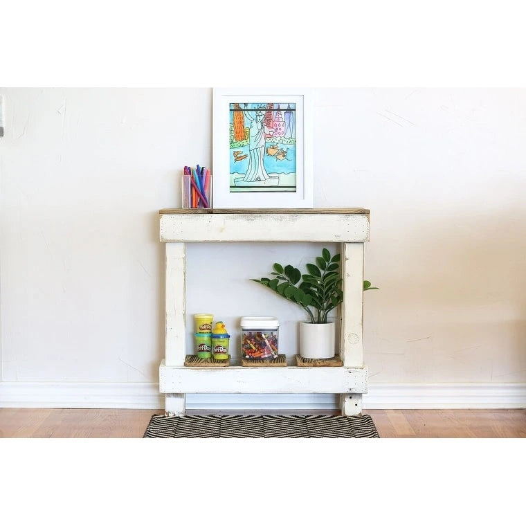 26x8x26 Mini Accent Console End Table (White)