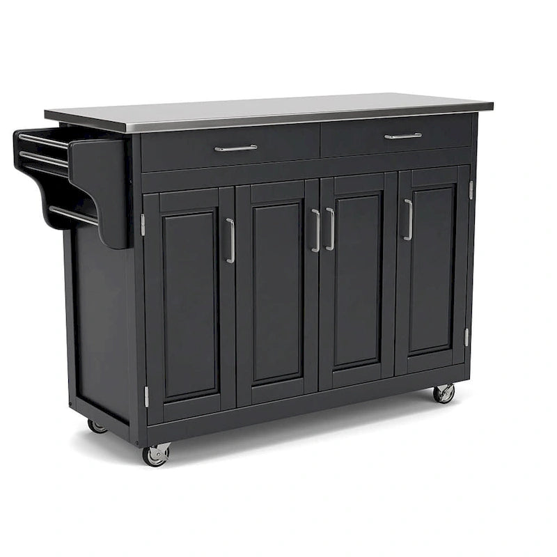 Create-a-Cart Black Kitchen Cart