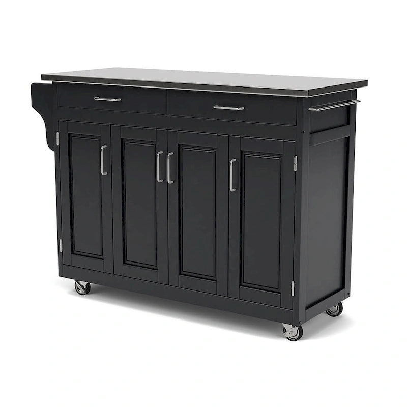 Create-a-Cart Black Kitchen Cart