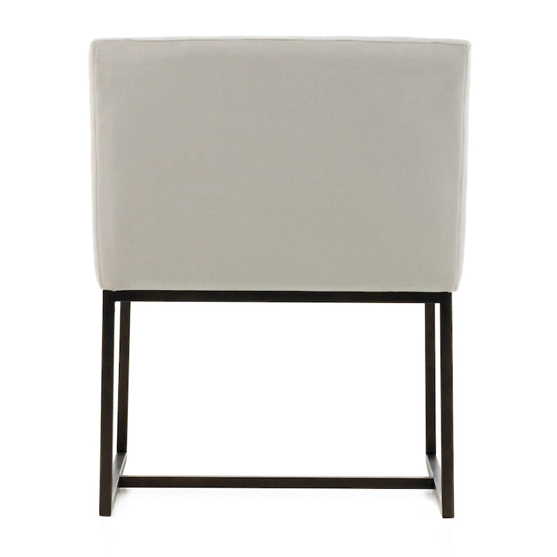 Modrest Elijah Modern Beige & Copper Antique Brass Dining Chair