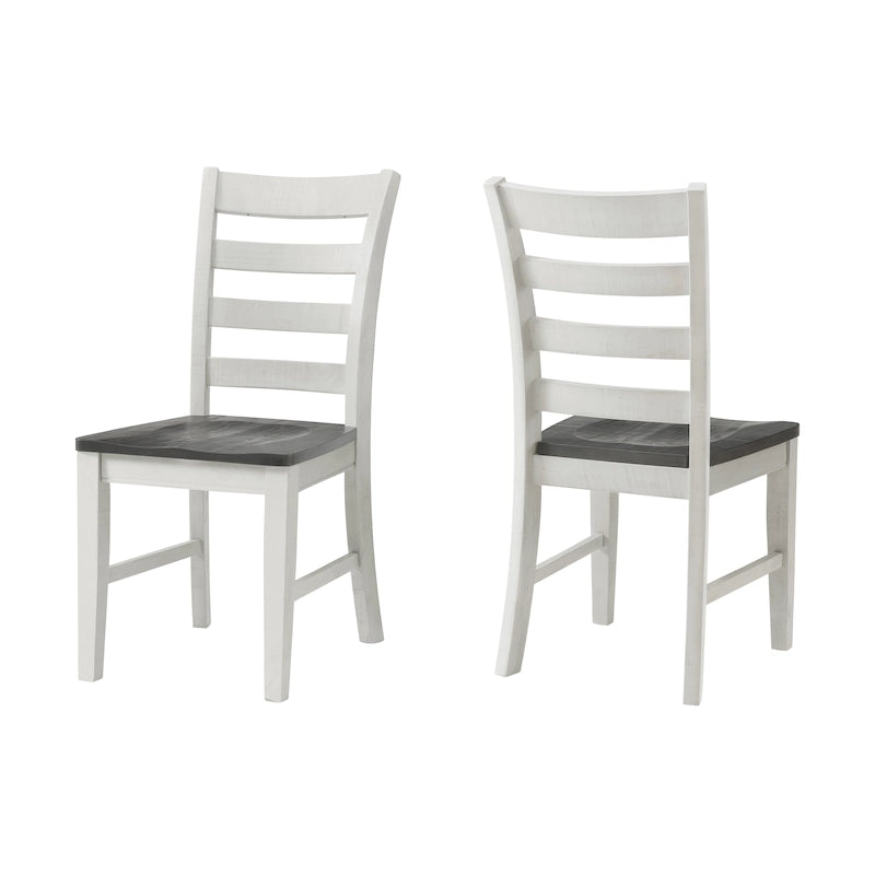 Monterey Solid Wood Dining Chair (Set of 2), White Stain and Grey by Martin Svensson Home