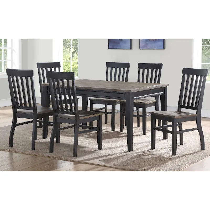 Steve Silver Ralston Two-Tone Ebony and Driftwood Dining Chair,Set of 2