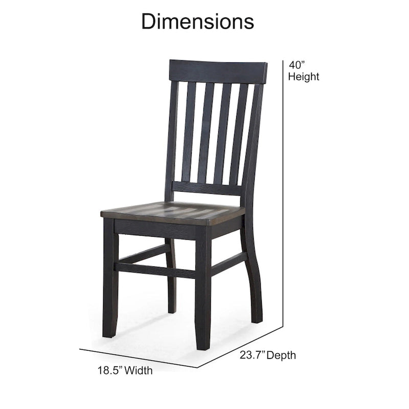 Steve Silver Ralston Two-Tone Ebony and Driftwood Dining Chair,Set of 2