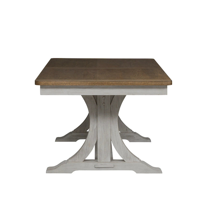 Farmhouse Reimagined Antique White 6 Piece Trestle Set