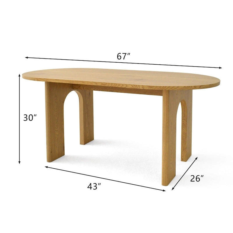 67 Pedestal Dining Table - Oak