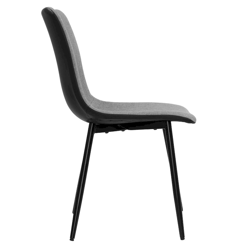 Dining Chairs set of 4 Mid-century Modern Industrial Fabric Side Chairs, Grey