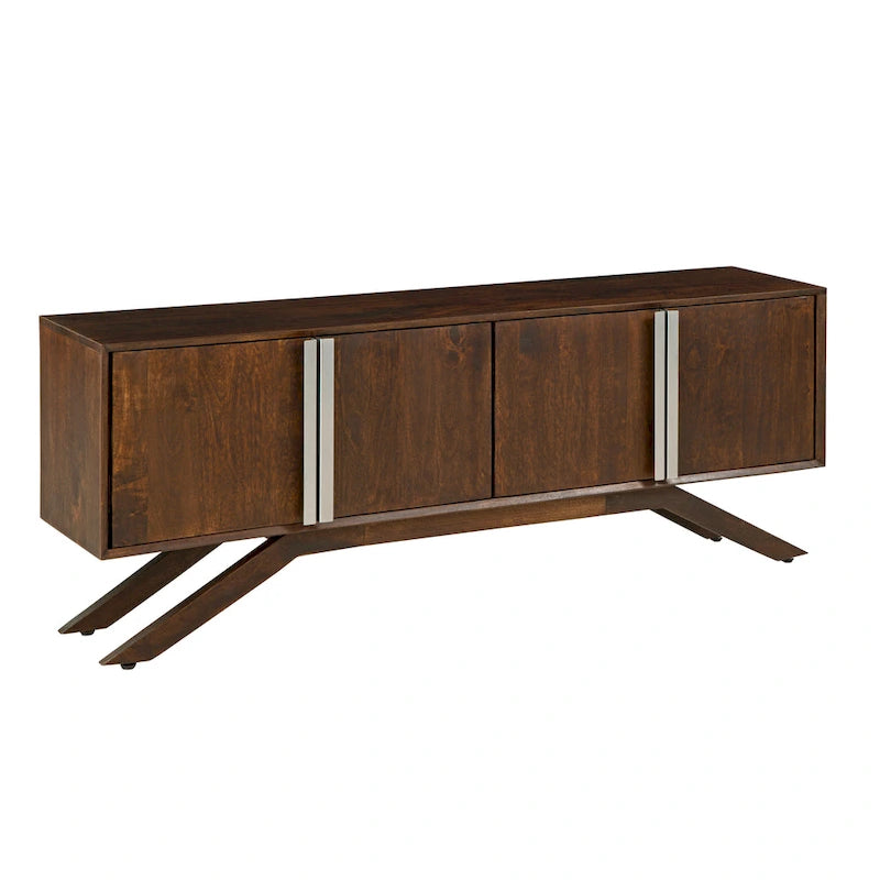 Modena Mid-Century Modern 59 Wide Solid Wood Walnut TV Stand