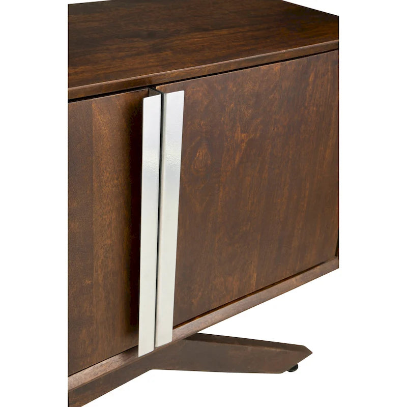 Modena Mid-Century Modern 59 Wide Solid Wood Walnut TV Stand