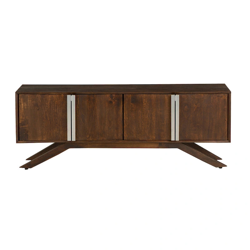 Modena Mid-Century Modern 59 Wide Solid Wood Walnut TV Stand