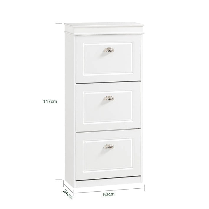 SoBuy FSR94-W, 3 Drawers Shoe Cabinet Shoe Rack Shoe Storage Organizer
